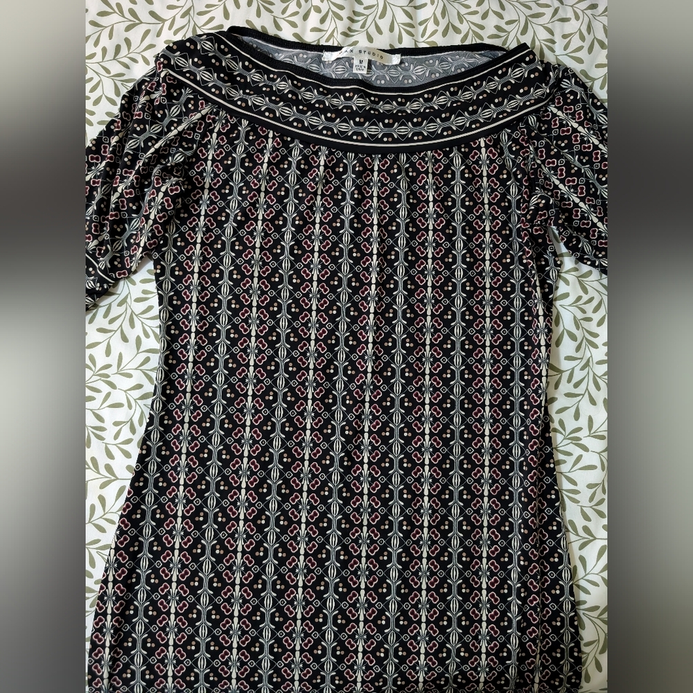 Patterned Black and White Dress